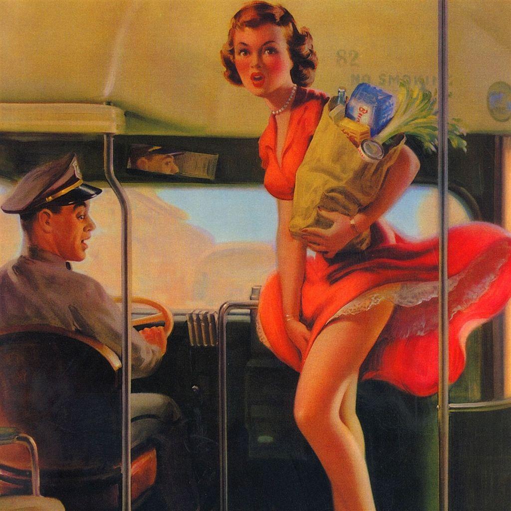 1024x1024 Vintage Pinup Girl Wallpaper