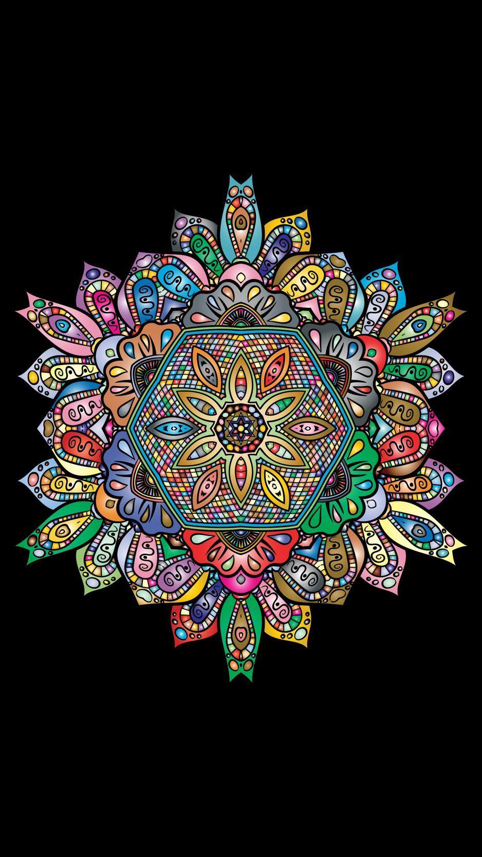 938x1668 Wallpaper Mandala, Patterns, Colorful, Floral Wallpaper Full HD HD Wallpaper