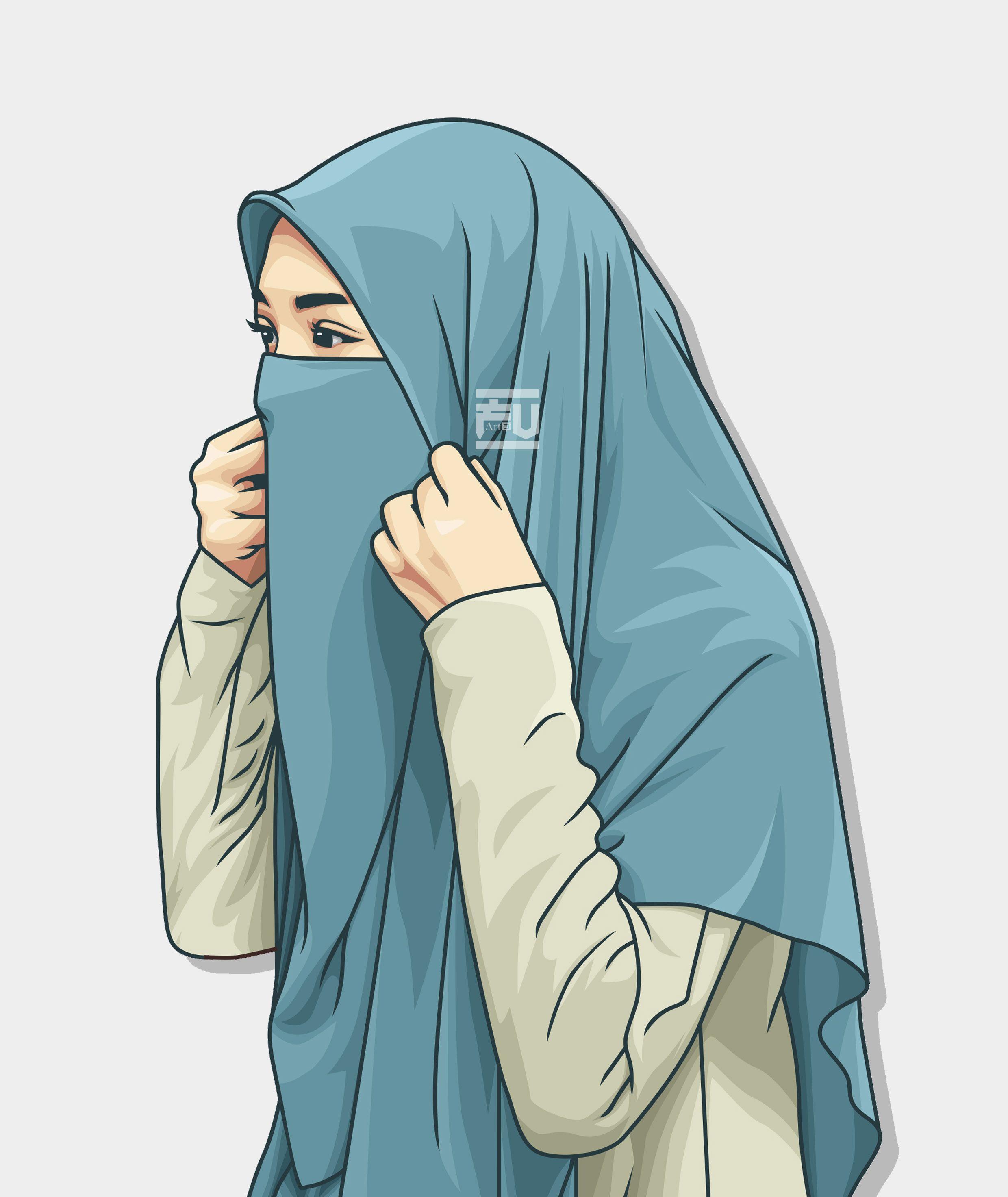 2480x2945 hijab #vector #niqab. Anime muslimah, Hijab cartoon, Anime muslim