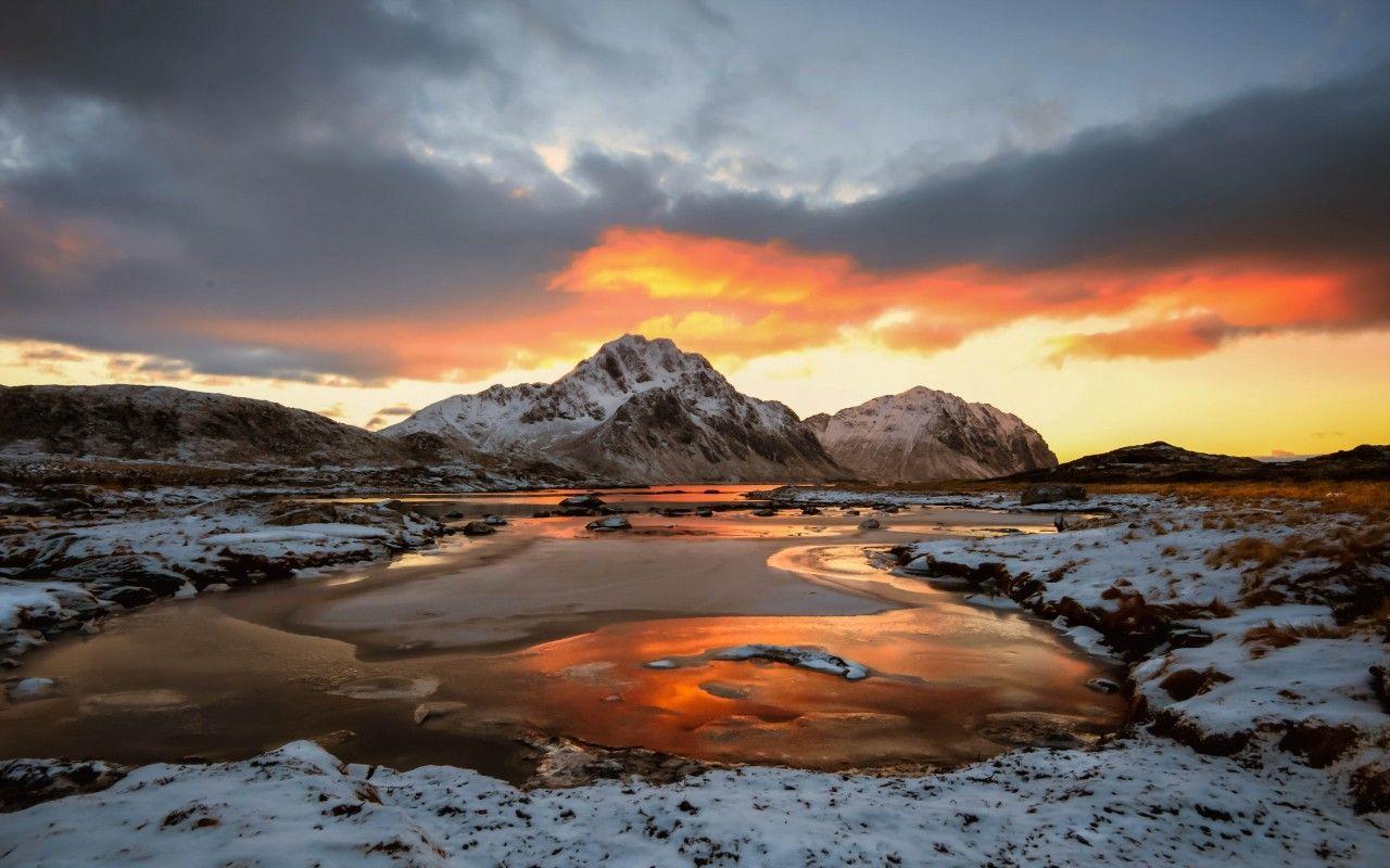 1280x800 Lofoten Islands Norway Snowy wallpaper. Lofoten Islands Norway Snowy