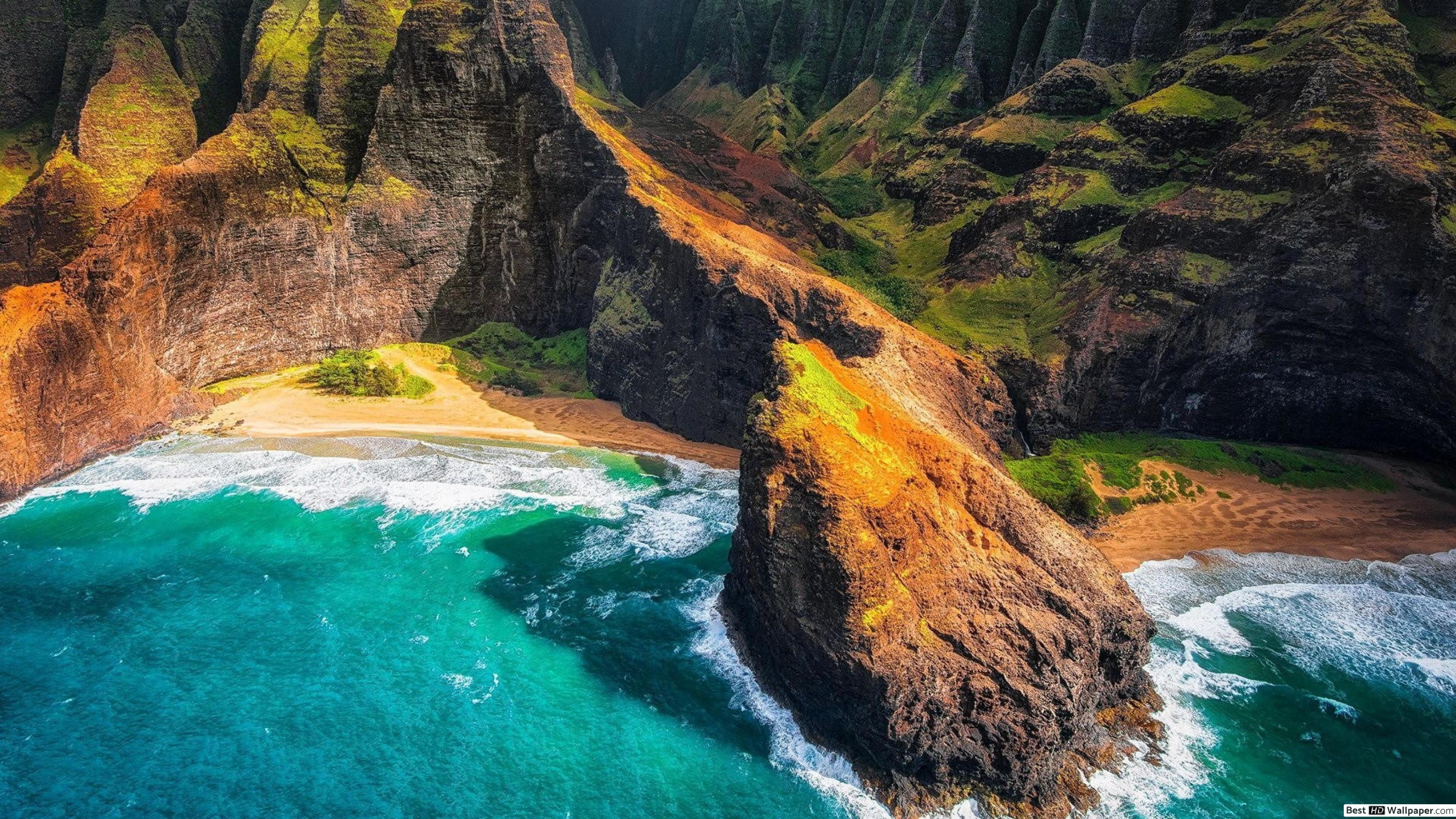 3554x1999 Coast of Kauai, Hawaii HD wallpaper download