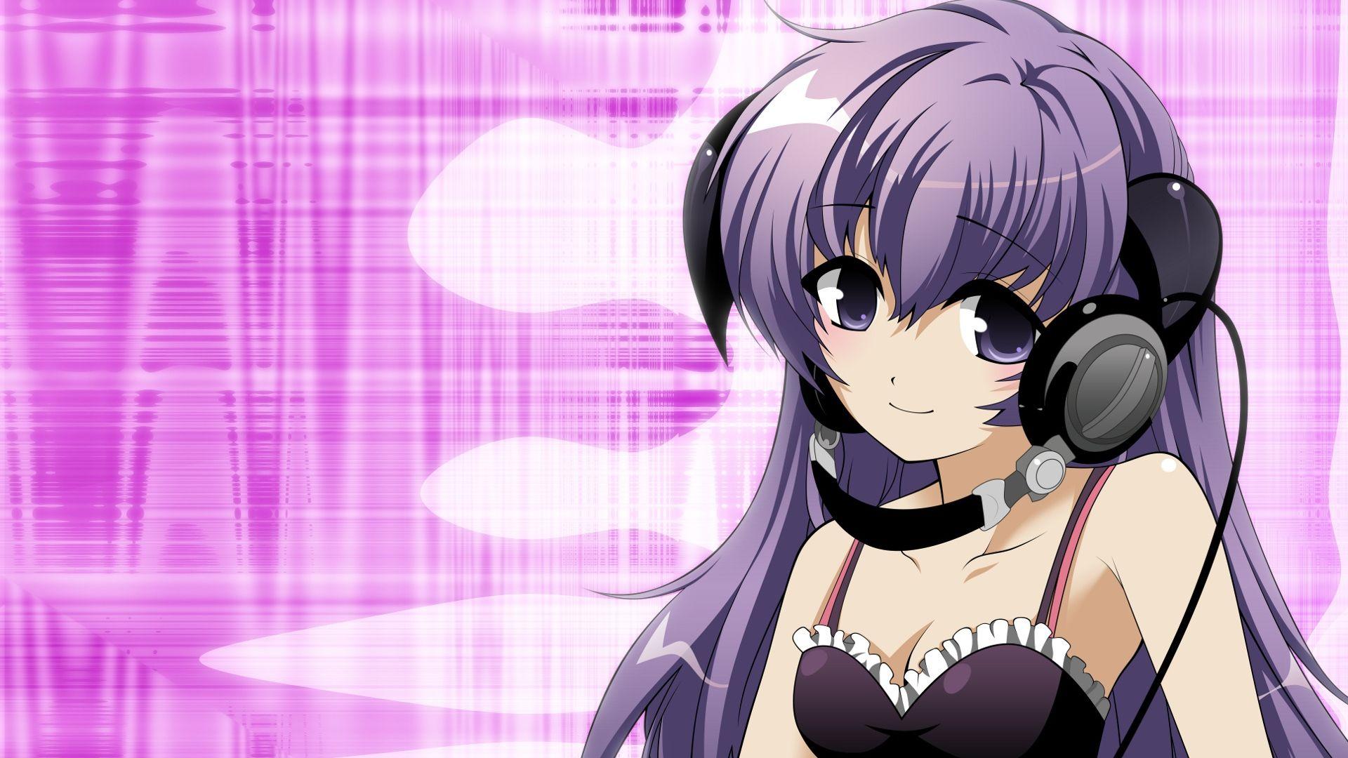 1920x1080 Download Wallpaper 1920x1080 girl, dj, headphones, records, gesture Full HD 1080p HD Background