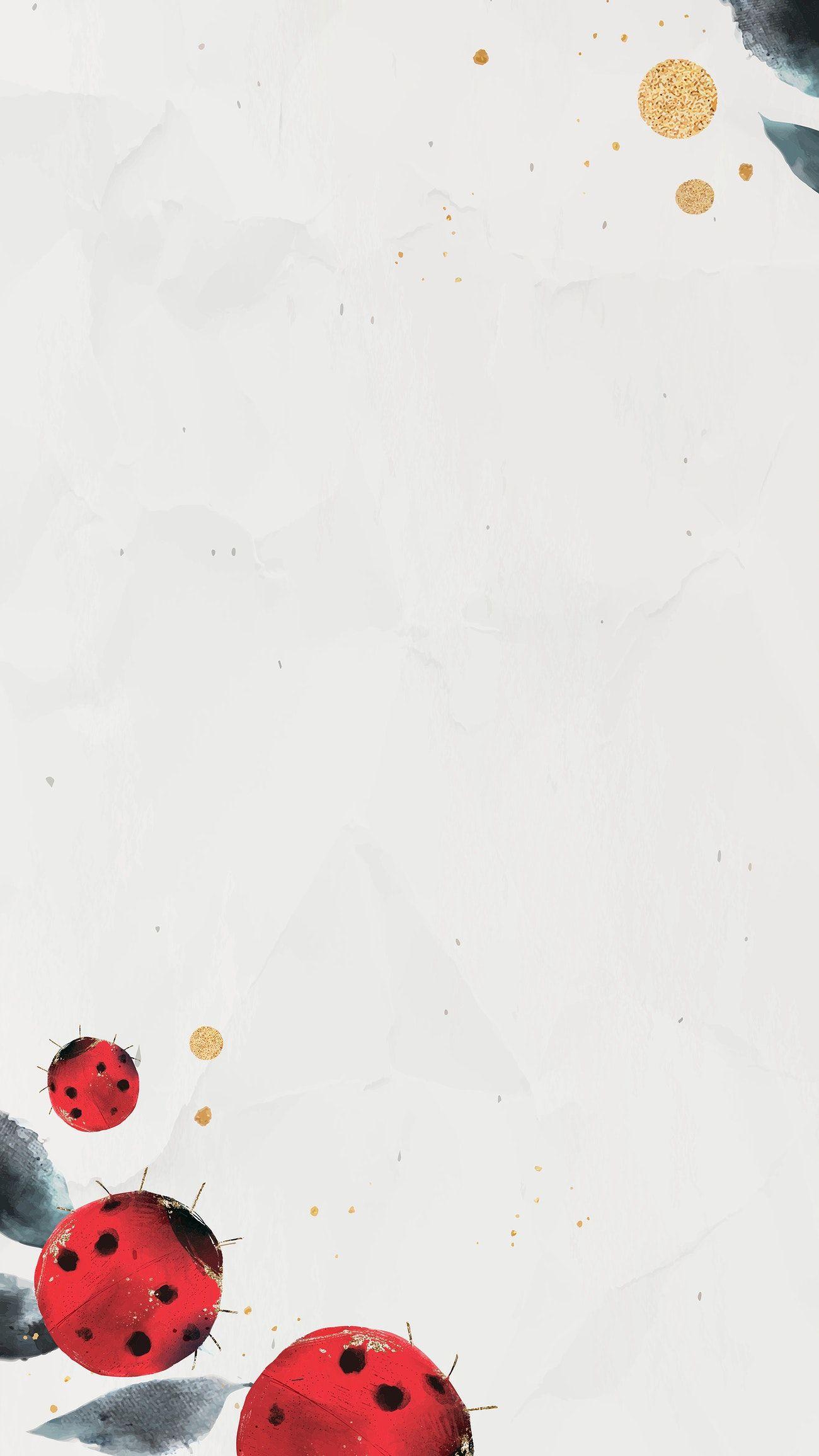 1300x2311 Tiny ladybugs mobile wallpaper. Royalty free vector