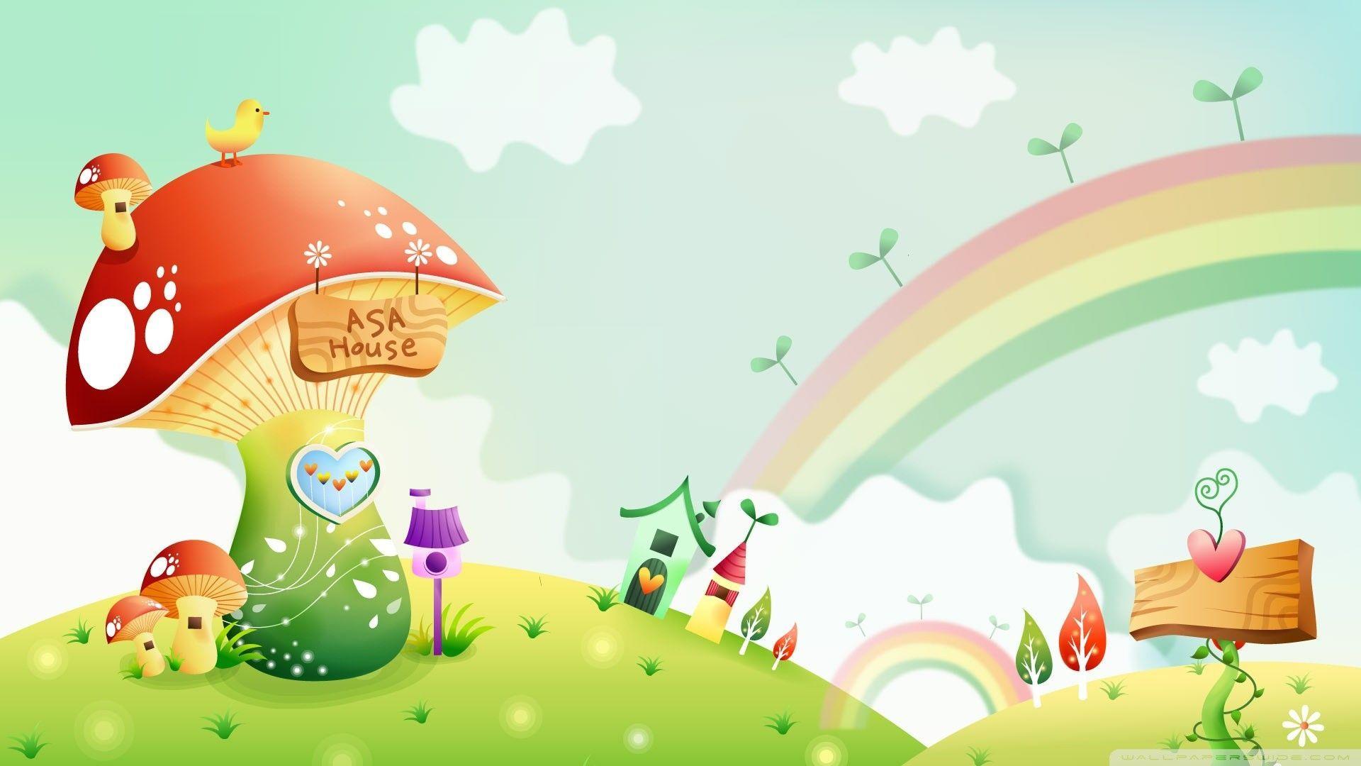 1920x1080 Hello Spring Desktop Background HD. Best HD Wallpaper. Cartoon wallpaper, Rainbow wallpaper, Wallpaper image hd