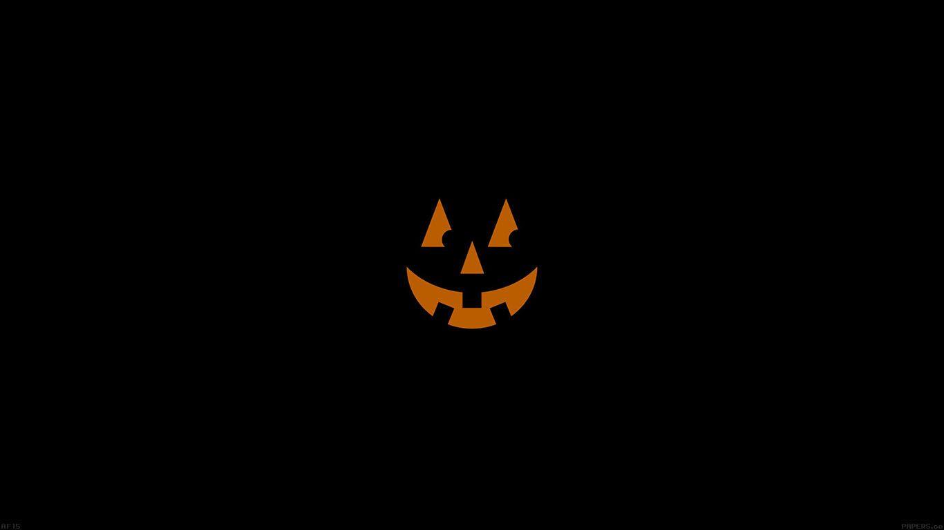 1366x768 Pumpkin Smile Halloween Minimal