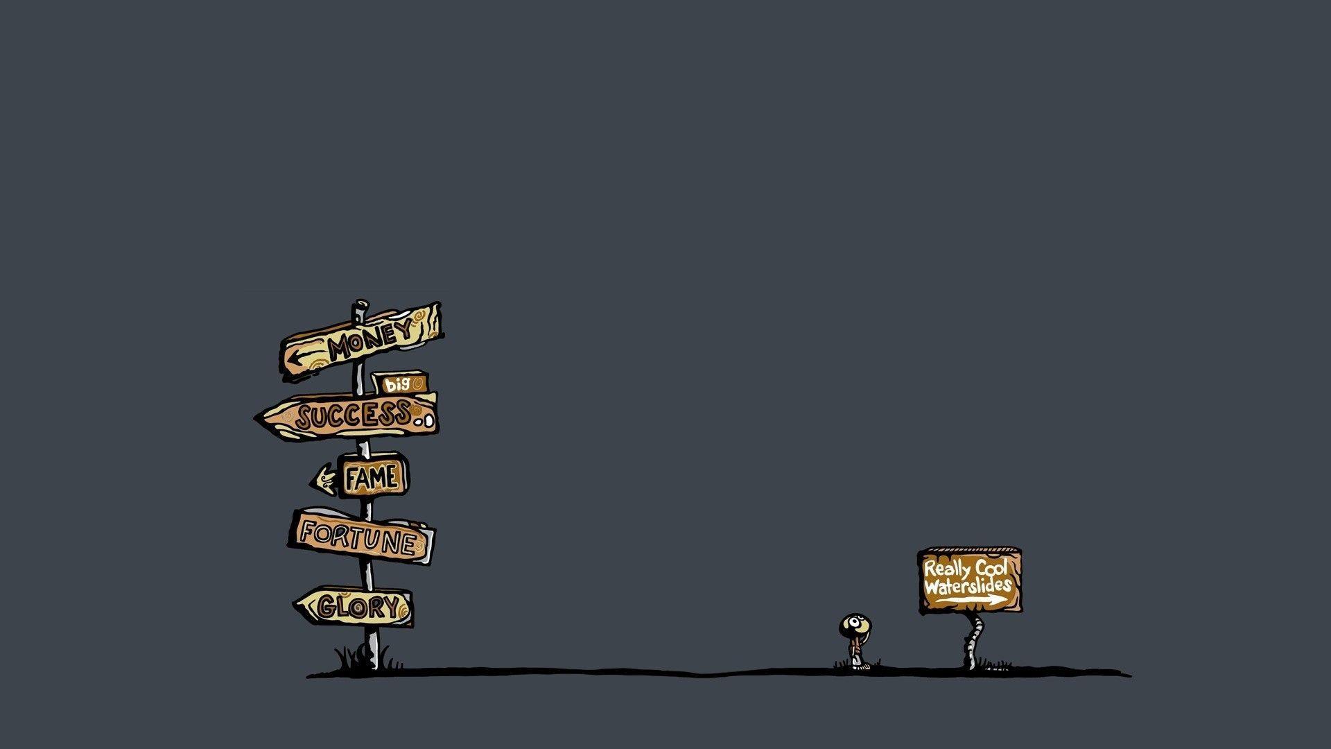 1920x1080 artwork, #sign, #minimalism, #humor, wallpaper. Cartoon wallpaper hd, Cartoon wallpaper, Funny wallpaper
