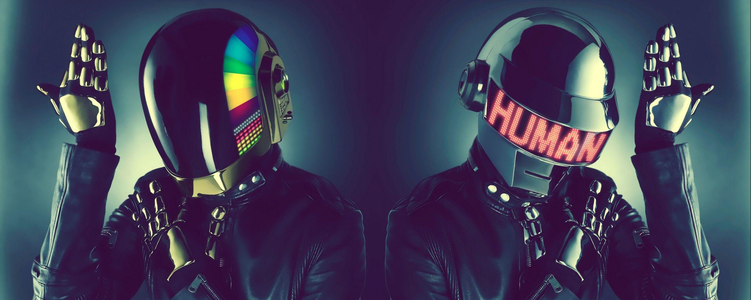 2560x1024 Daft Punk Robot Vs Human Wide Desktop Wallpaper