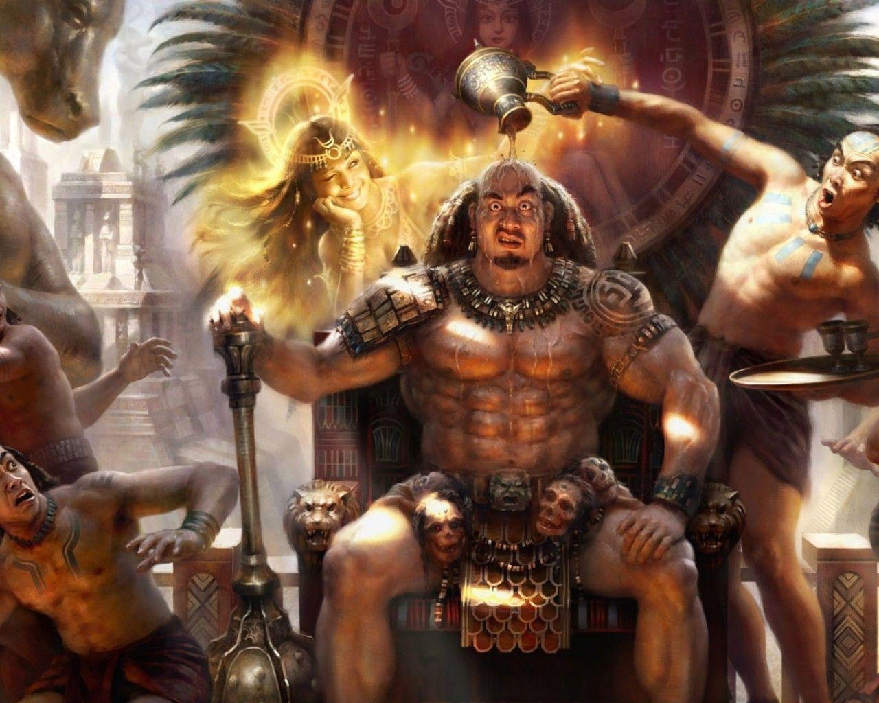 1280x1024 Aztec Warrior Wallpaper