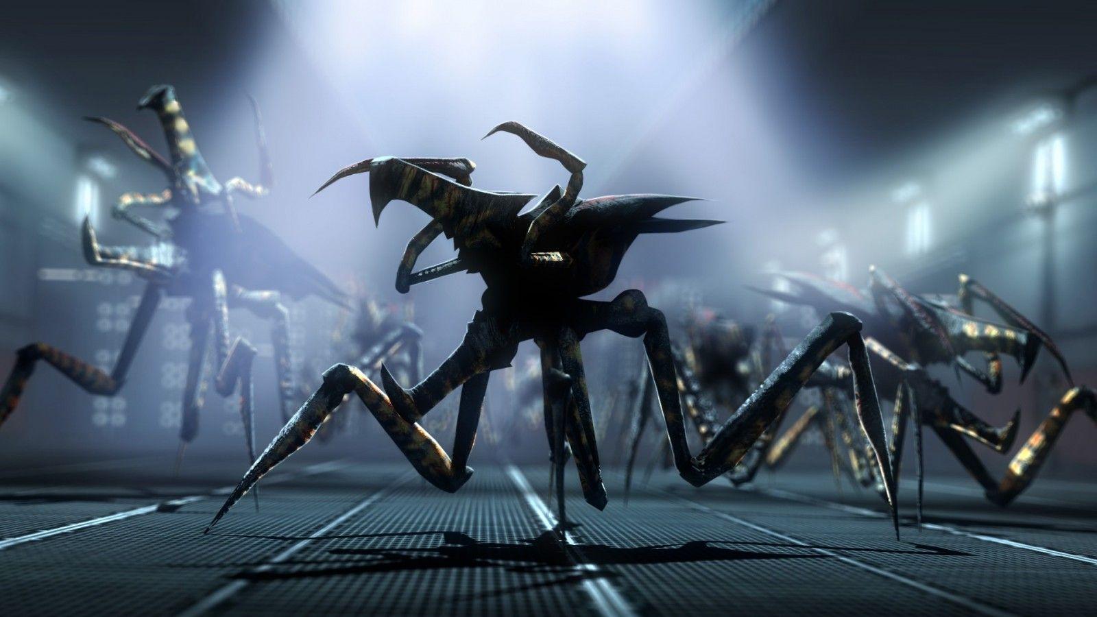 1600x900 creature, space, movies, screen shot, aliens, universe, Starship Troopers, Arachnids, military base, performance, stage, darkness, screenshot, mecha, computer wallpaper. Mocah.org HD Desktop Wallpaper