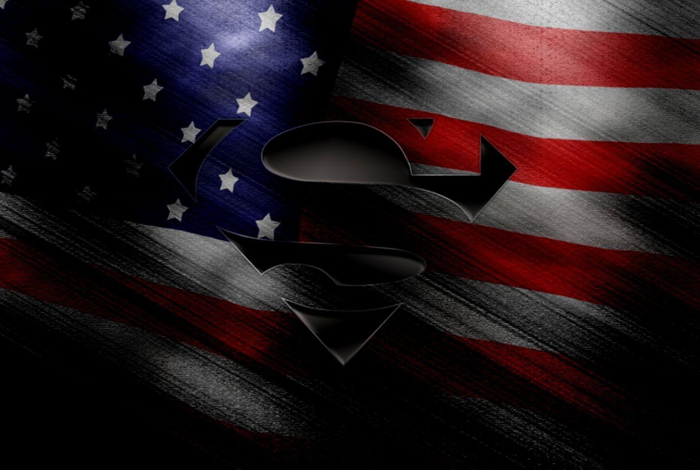 1430x960 Superman American Flag Wallpaper