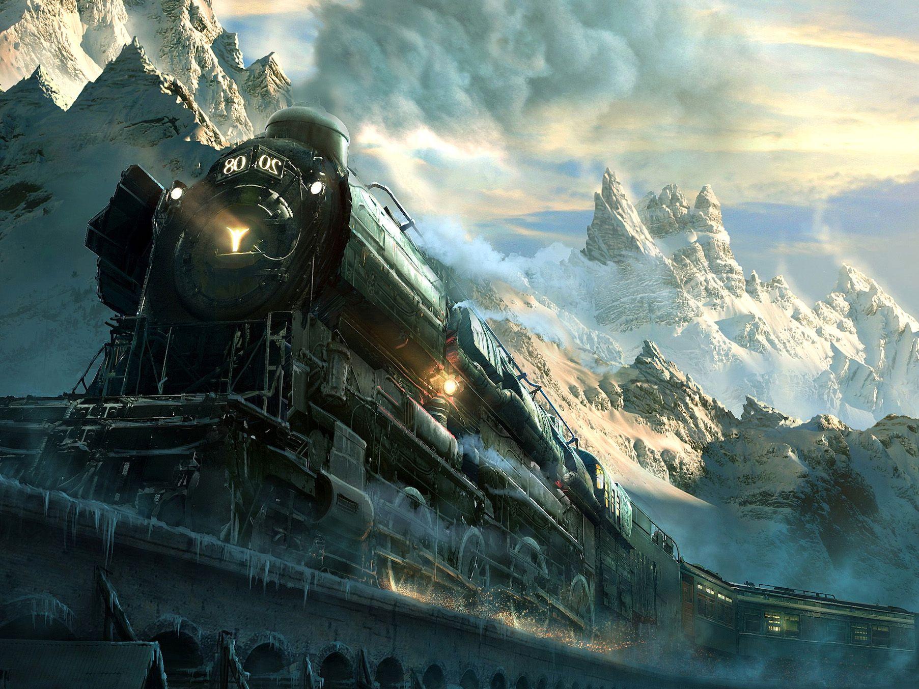 1805x1354 Train Digital Painting Wallpaper, Widescreen Image, Artwork