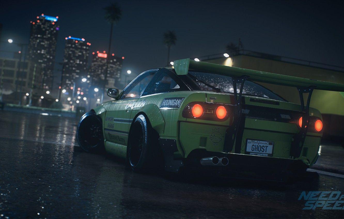 1332x850 Wallpaper green, tuning, Nissan, spoiler, Electronic Arts, 240SX, Need For Speed - for desktop, section игры