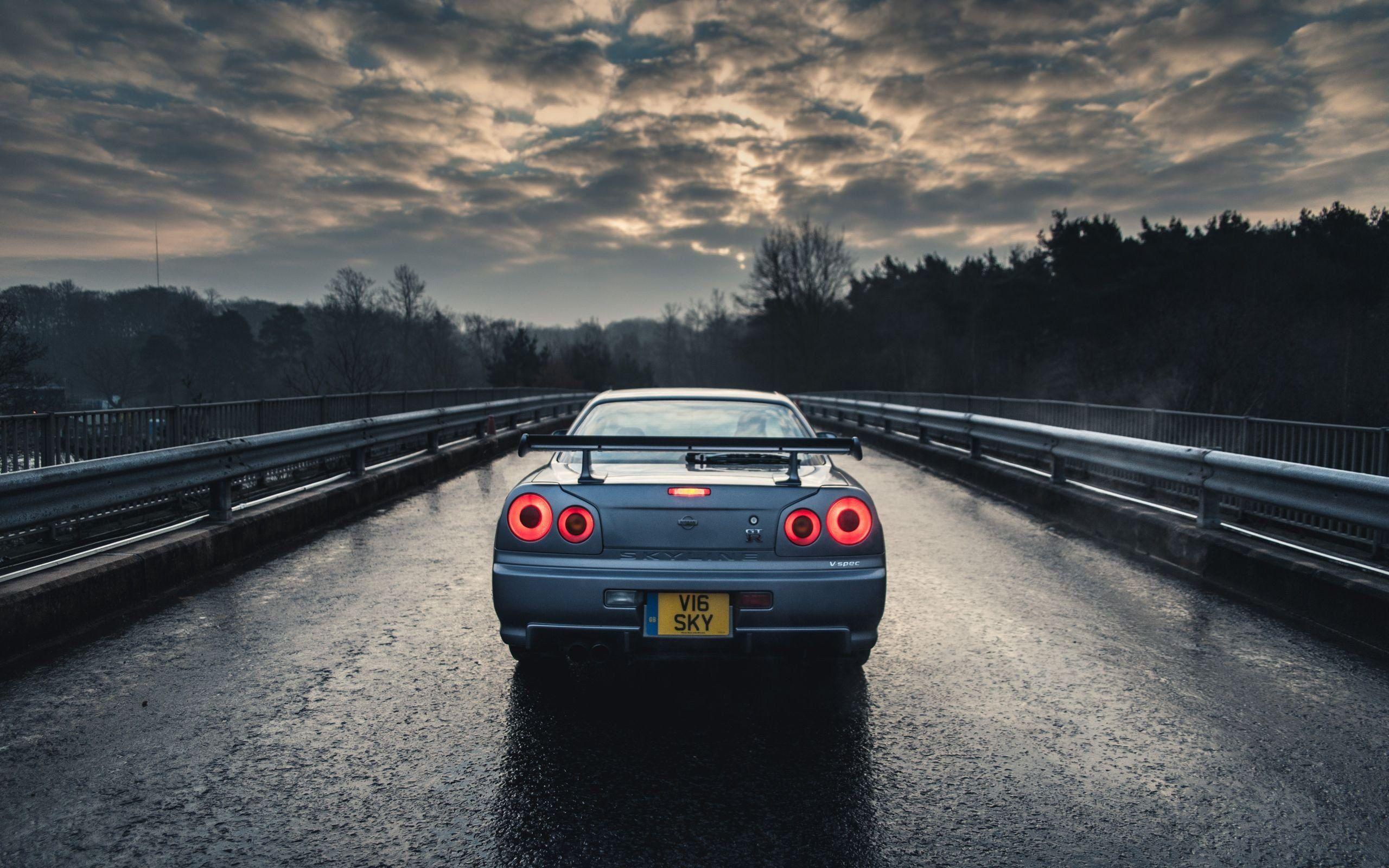 Blue Jdm Wallpaper K Blue Nissan Skyline Gtr R In The Rain Images And Photos Finder