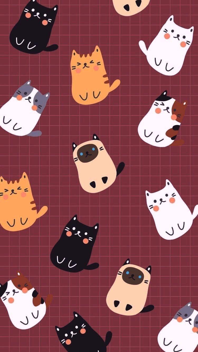 Cute Cat Pattern Wallpapers - Top Free Cute Cat Pattern Backgrounds - WallpaperAccess