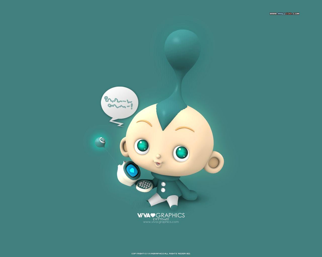 1280x1024 Cartoon Baby Wallpaper
