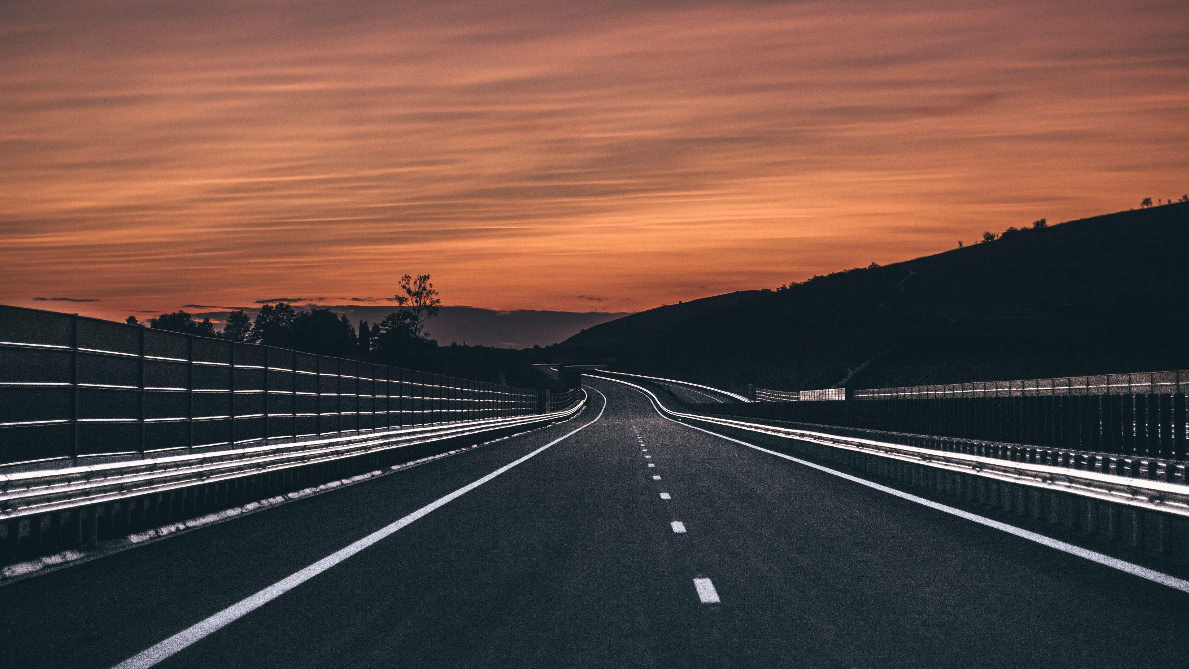 4k, 16:9 wallpaper for a pc, porsche 911 on a road with sunset