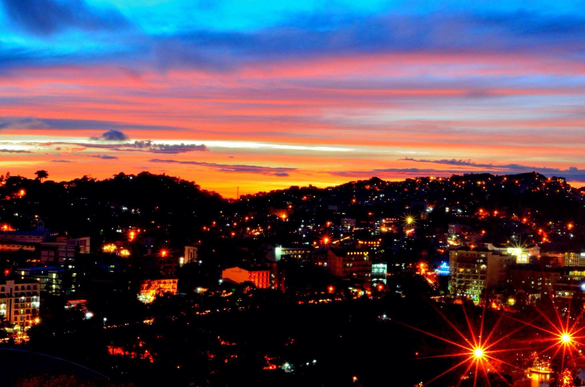 2048x1356 Baguio City night skyline. Night skyline, Baguio city, City