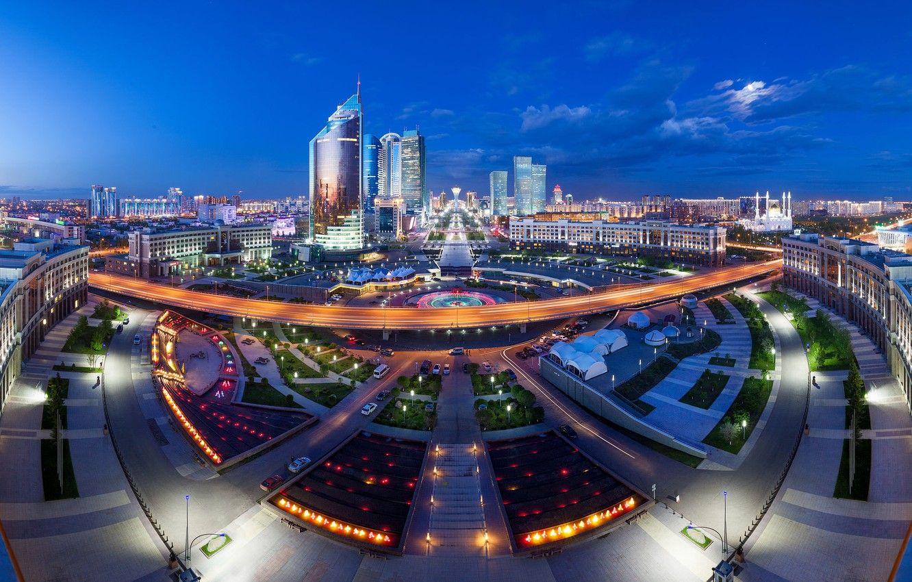 1332x850 Wallpaper Panorama, Kazakhstan, Astana image for desktop, section город
