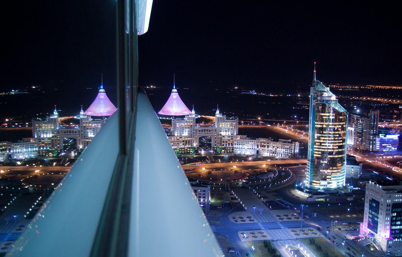 1332x850 Wallpaper night, the city, fog, view, home, Astana image for desktop, section город