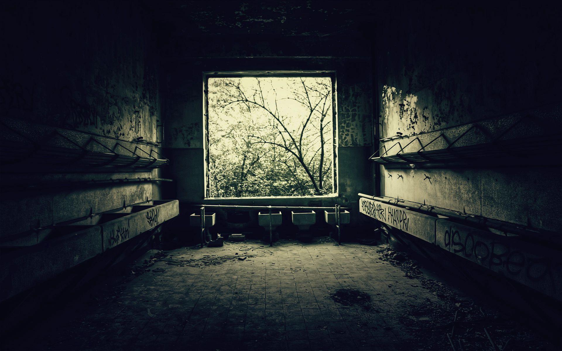 1920x1200 Download wallpaper 1920x1200 room, bathroom, old, black white HD background
