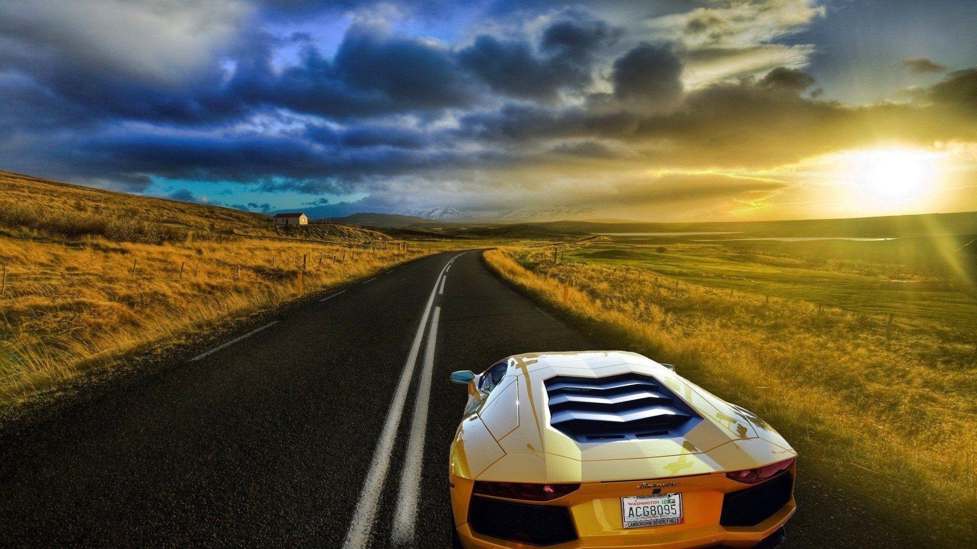 1920x1080 Lamborghini Aventador Sunset [1920x1080]