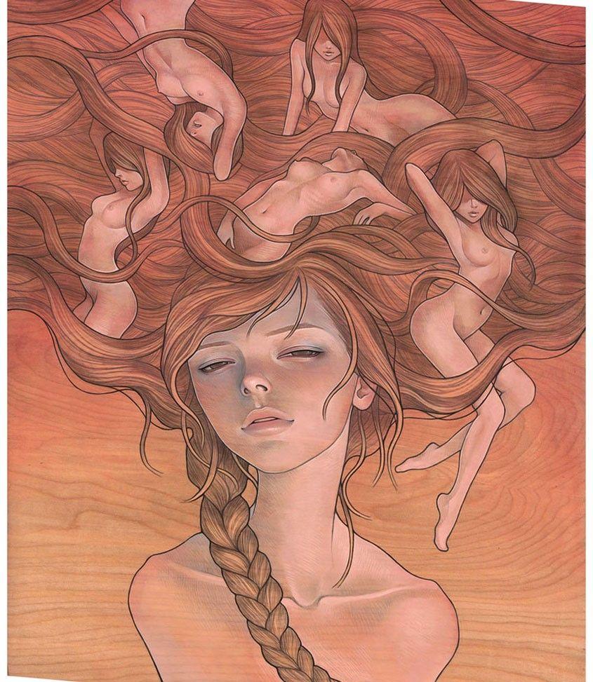 845x973 audrey kawasaki drawing wallpaper and background