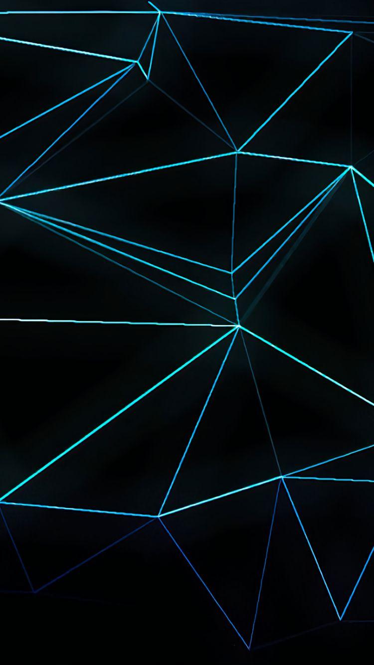 750x1334 Blue Abstract Shape Neon Lines iPhone iPhone 6S, iPhone 7 Wallpaper, HD Abstract 4K Wallpaper, Image, Photo and Background