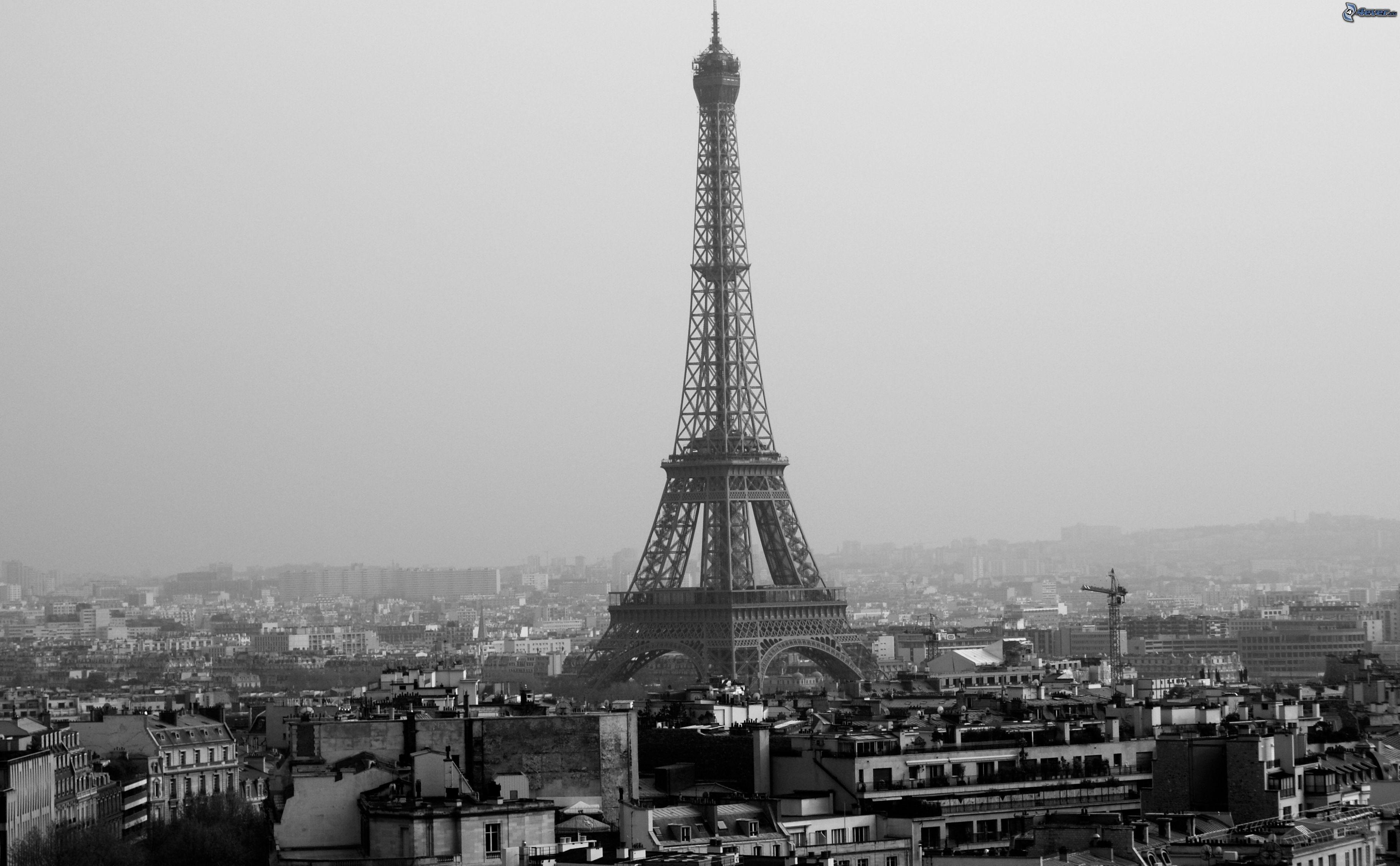 3775x2335 Old, Black And White Photo Of The Eiffel Tower Wallpaper And Image, Picture, Photo