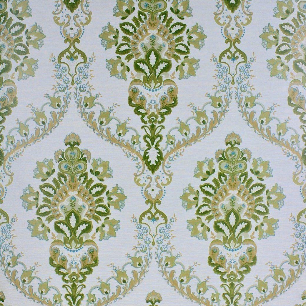 Wallpaper Roll Victorian Damask Green Pine 24in x 27ft 