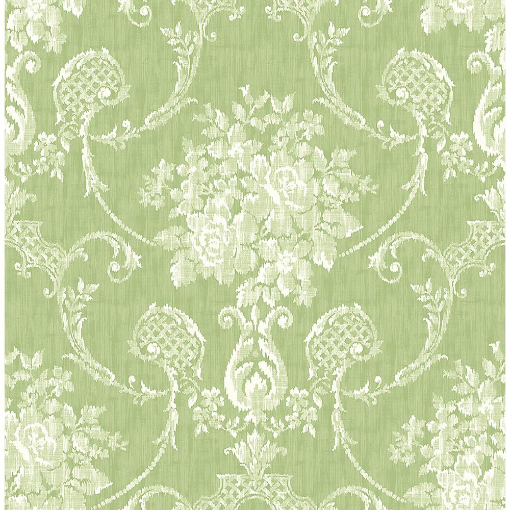 1000x1000 Green Damask Wallpaper, Picture