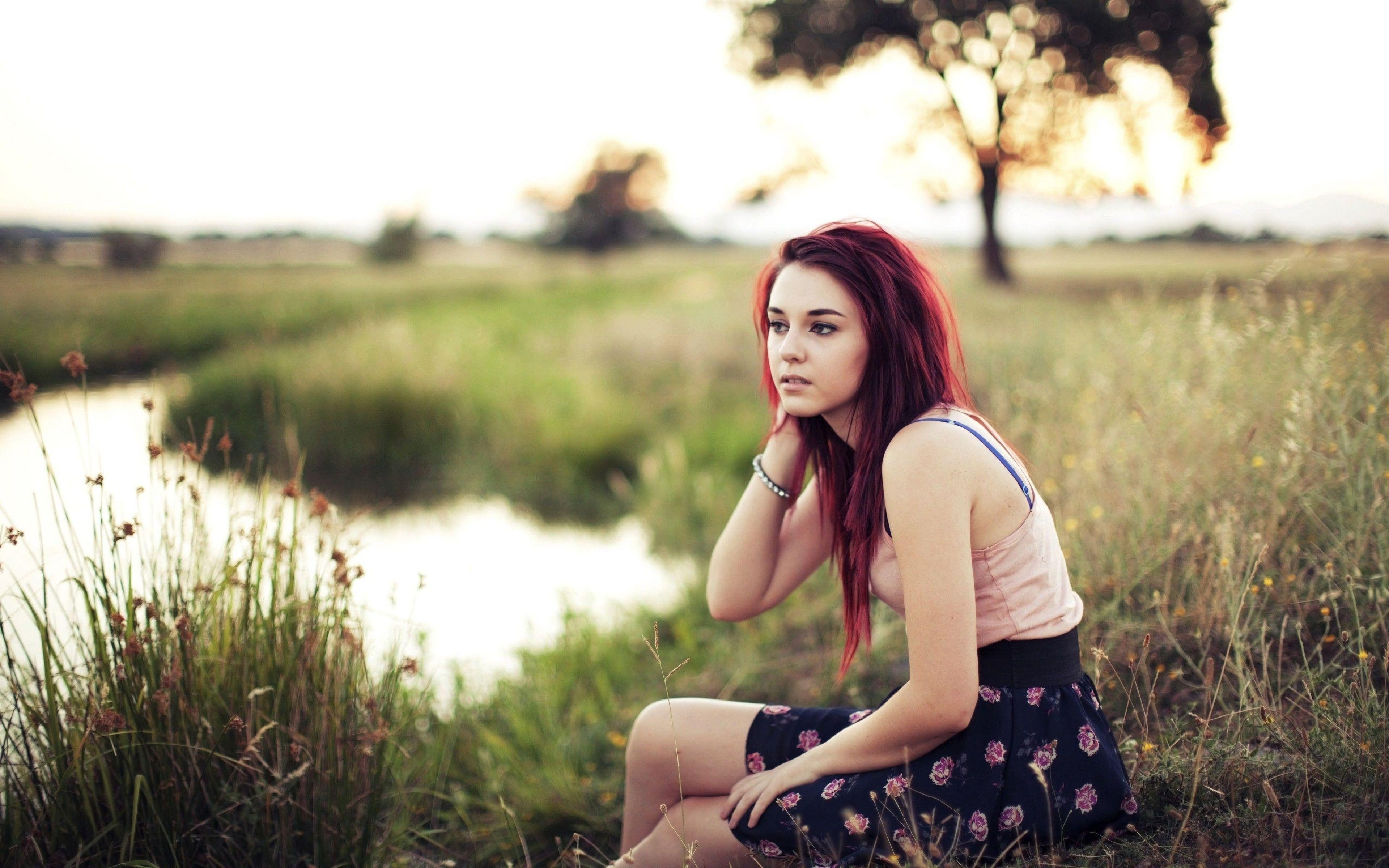 3840x2400 Redhead Girl Outdoors 4k, HD Girls, 4k Wallpaper, Image, Background, Photo and Picture