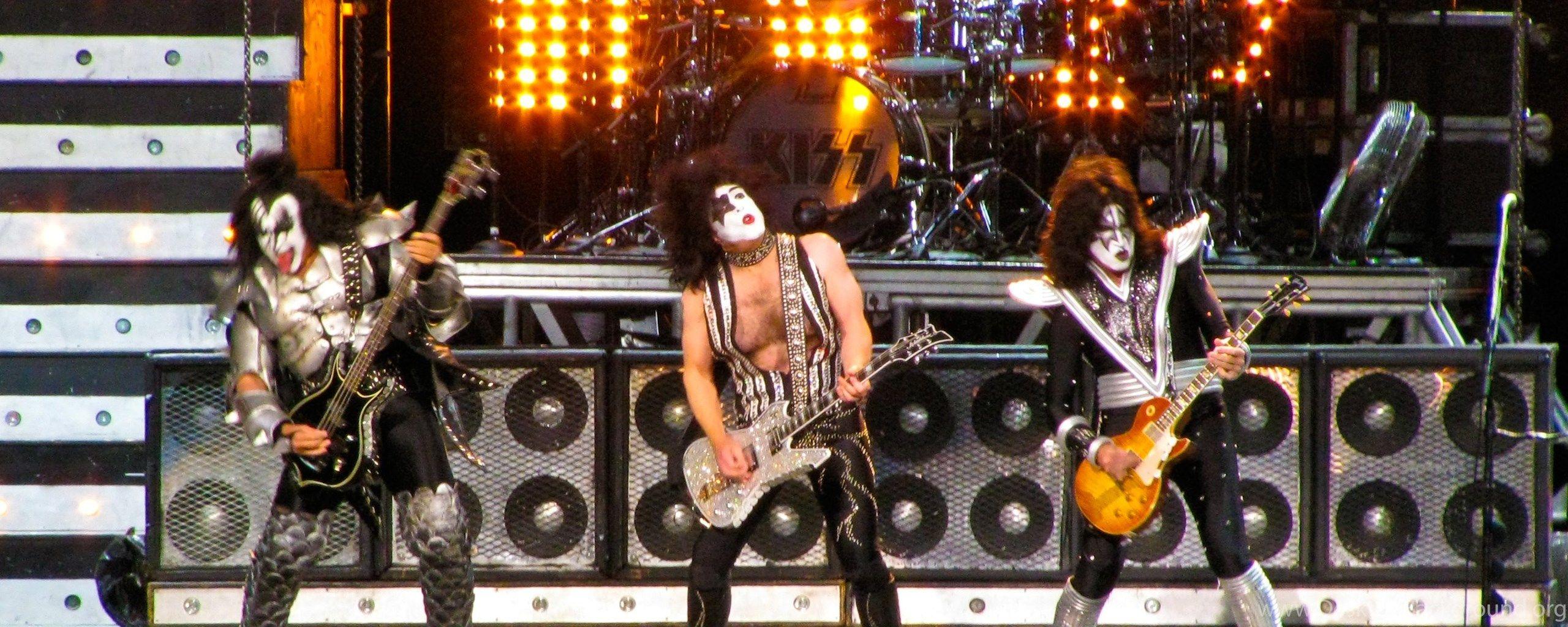 2560x1024 Kiss Rock Band Wallpaper Image Desktop Background