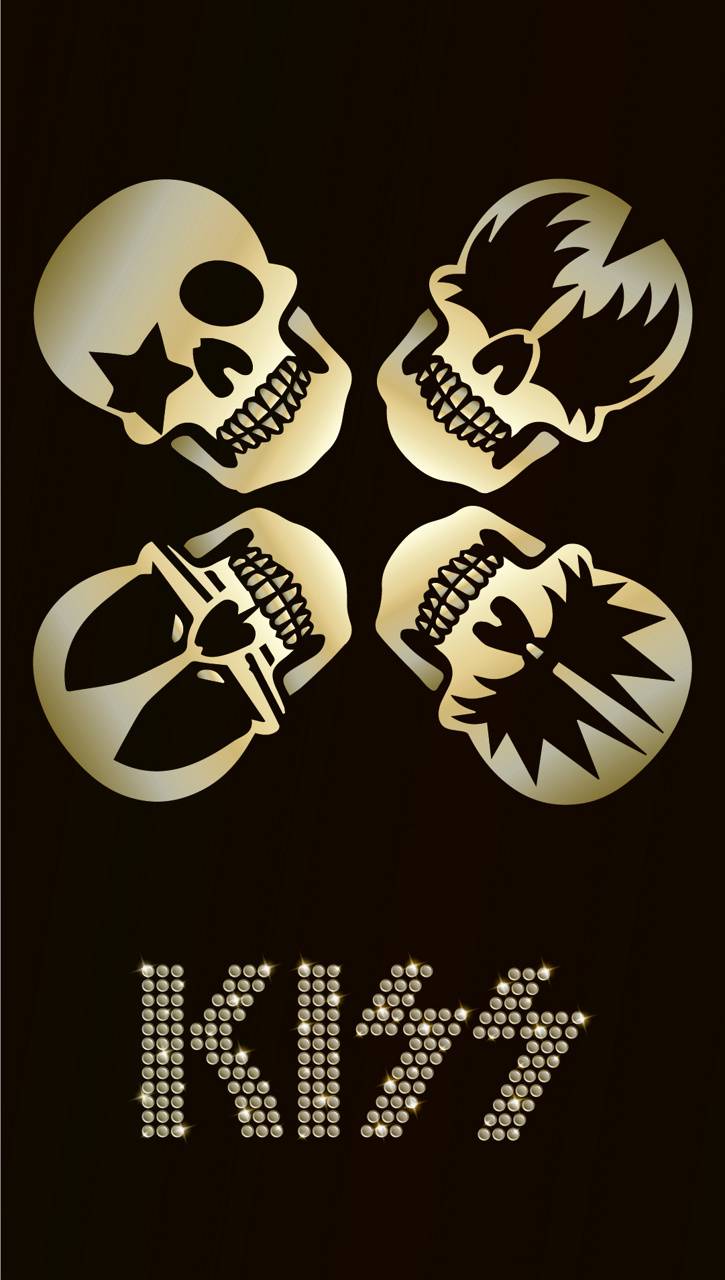 725x1280 Kiss skulls wallpaper