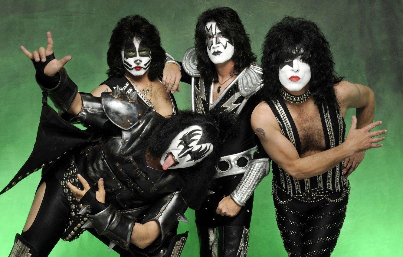 1332x850 Wallpaper makeup, hippie, rock band, Kiss image for desktop, section музыка