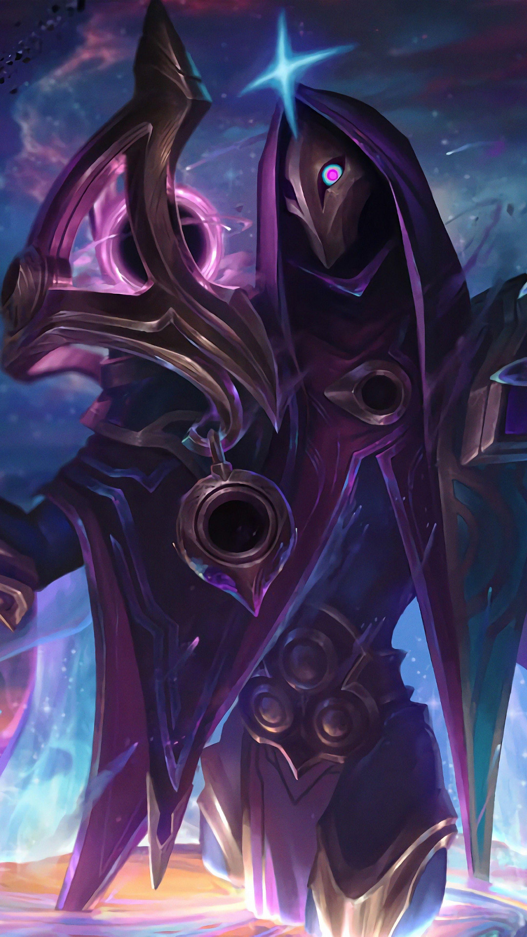 2160x3840 Dark Cosmic Jhin Splash Art LoL 4K Wallpaper