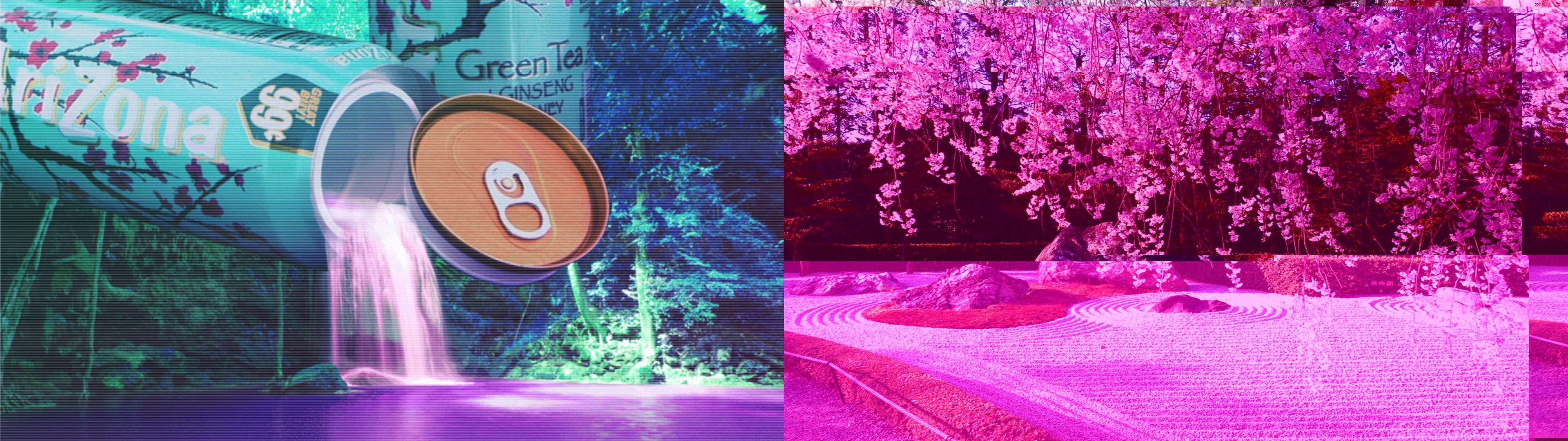 3840x1080 Dual Monitor Wallpaper Vaporwave wengerluggagesave