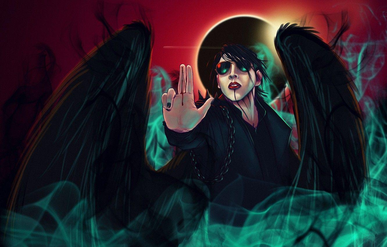 1332x850 Wallpaper hand, glasses, rock, art, Brian Hugh Warner, marilyn manson image for desktop, section музыка