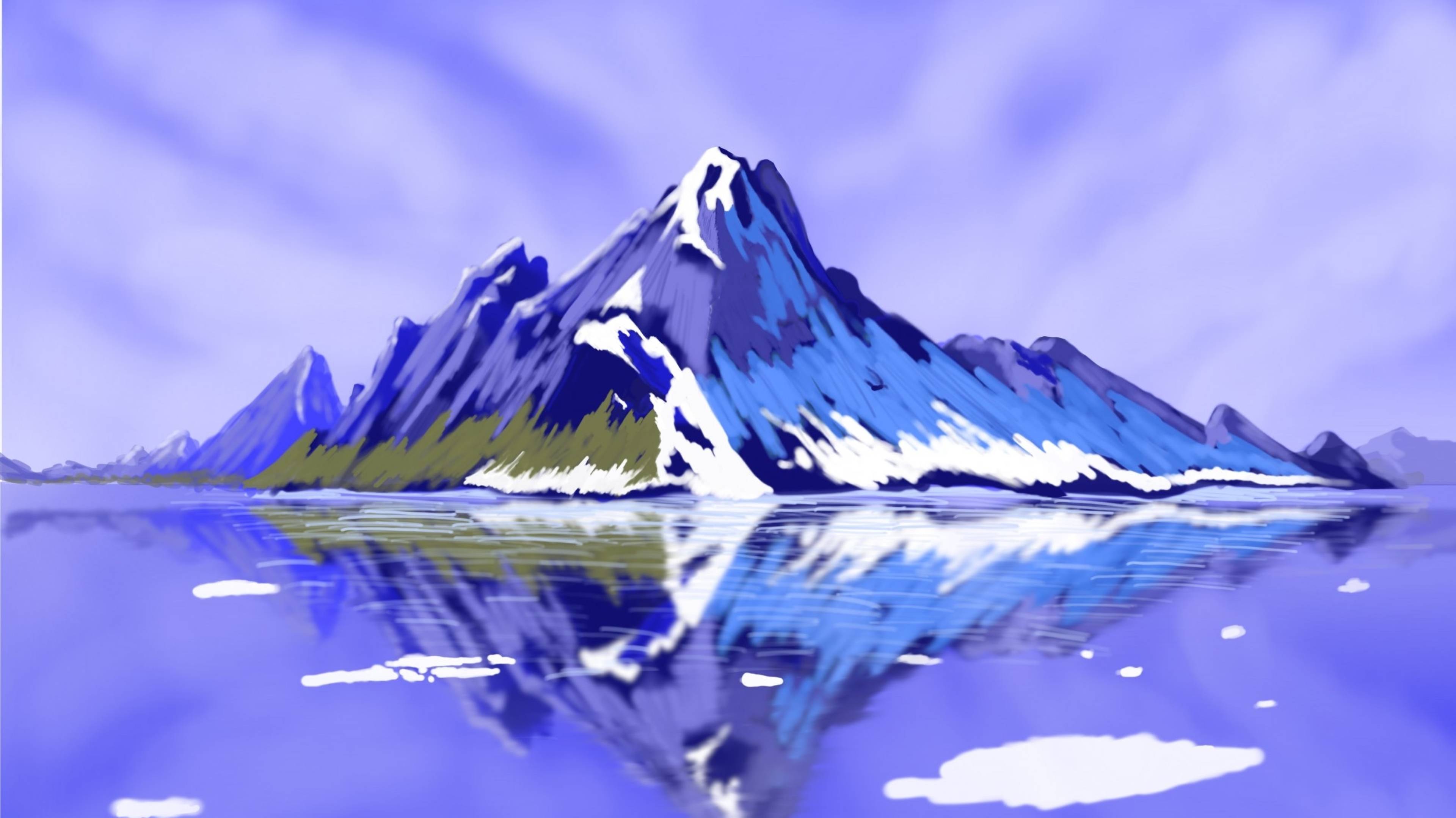 3840x2160 Digital Art Mountains 4K wallpaper