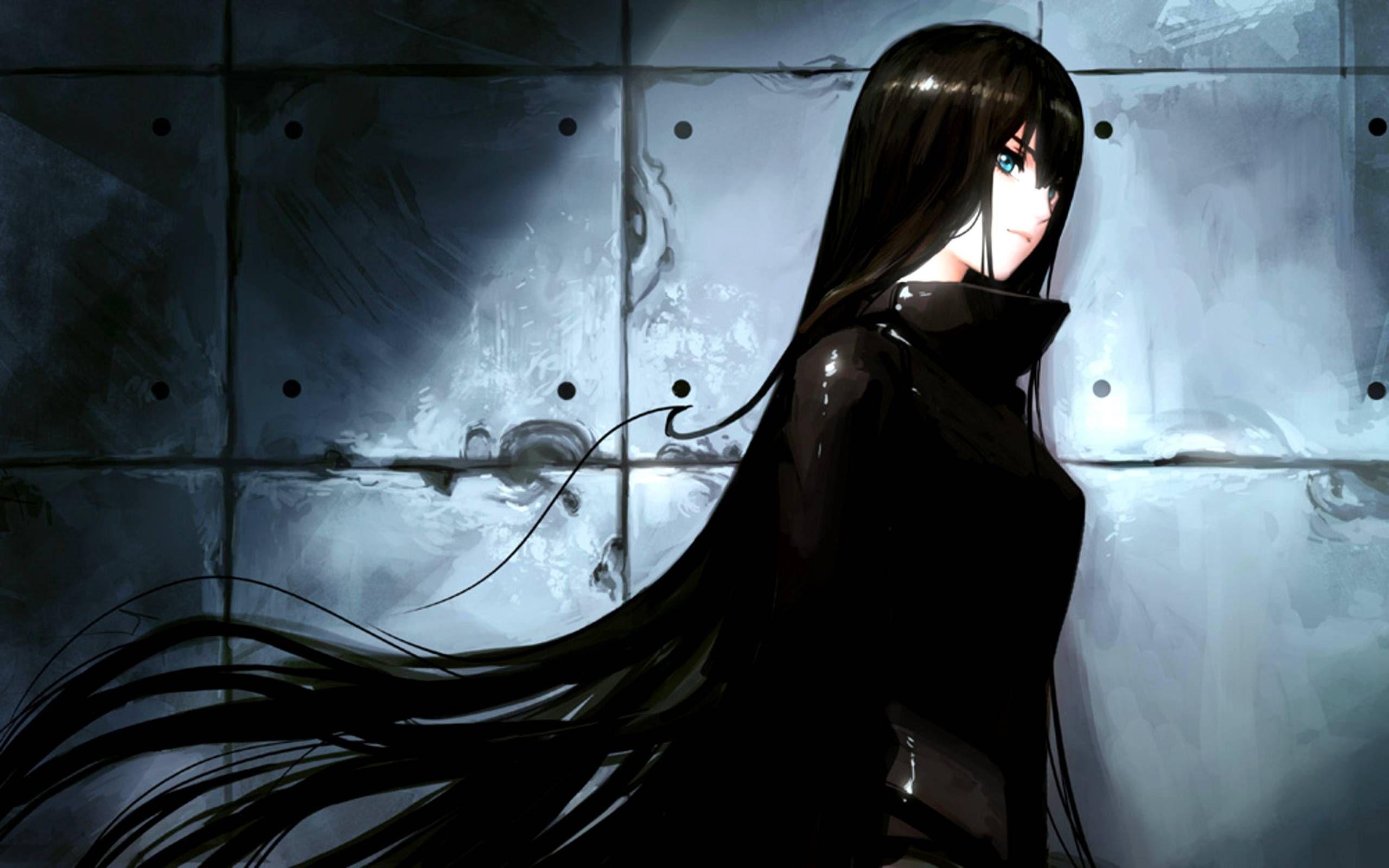 2560x1600 Anime với hình nền tóc đen dài