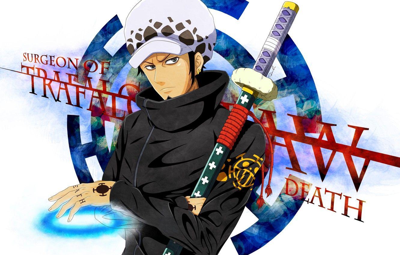 1332x850 Wallpaper sword, game, One Piece, blue, anime, ken, blade, captain, asian, manga, japanese, oriental, asiatic, Luffy, akuma from mi, Trafalgar D. Water Law image for desktop, section сёнэн