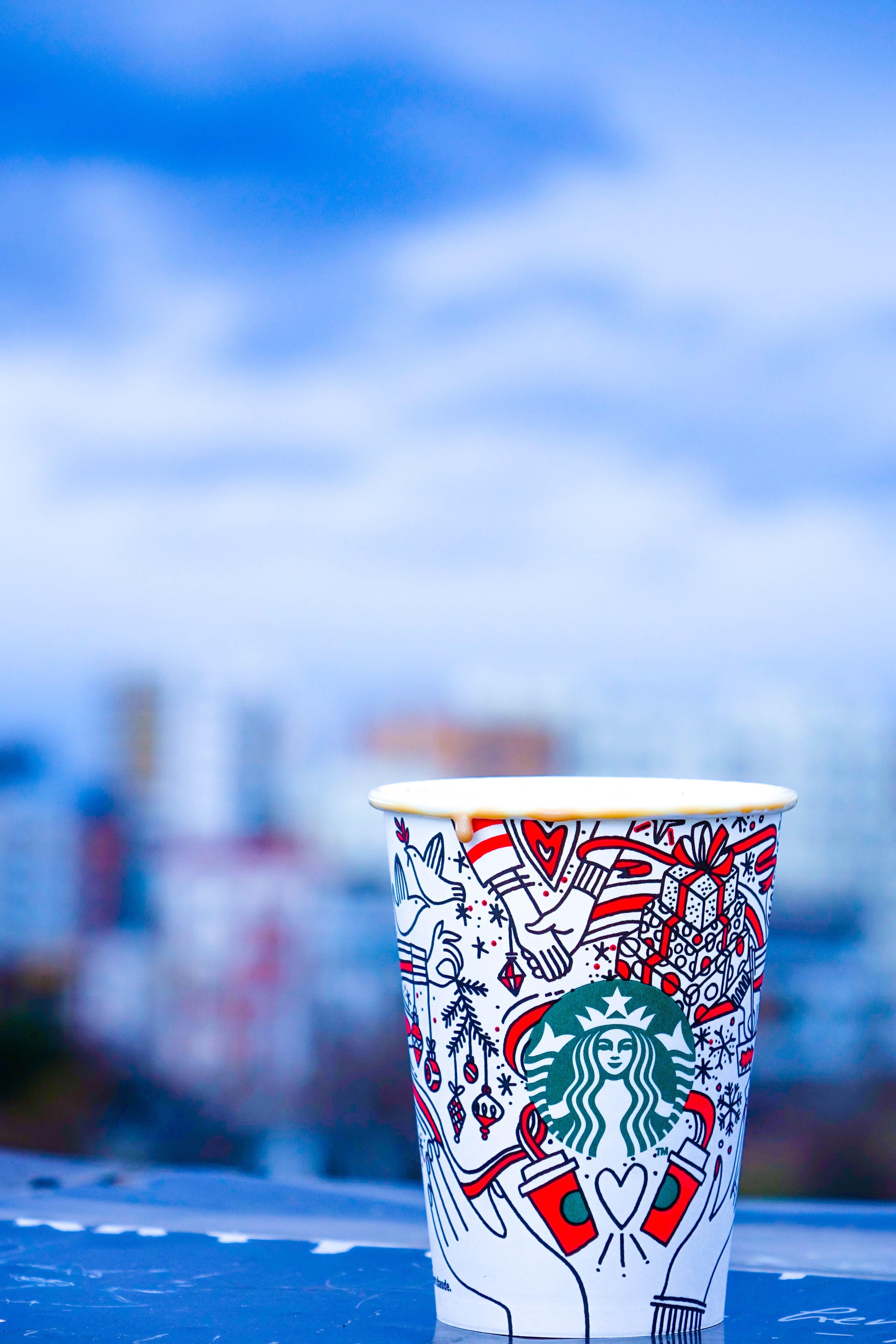 3648x5472 Close Up Photo Of White And Red Starbucks Disposable Cup · Free