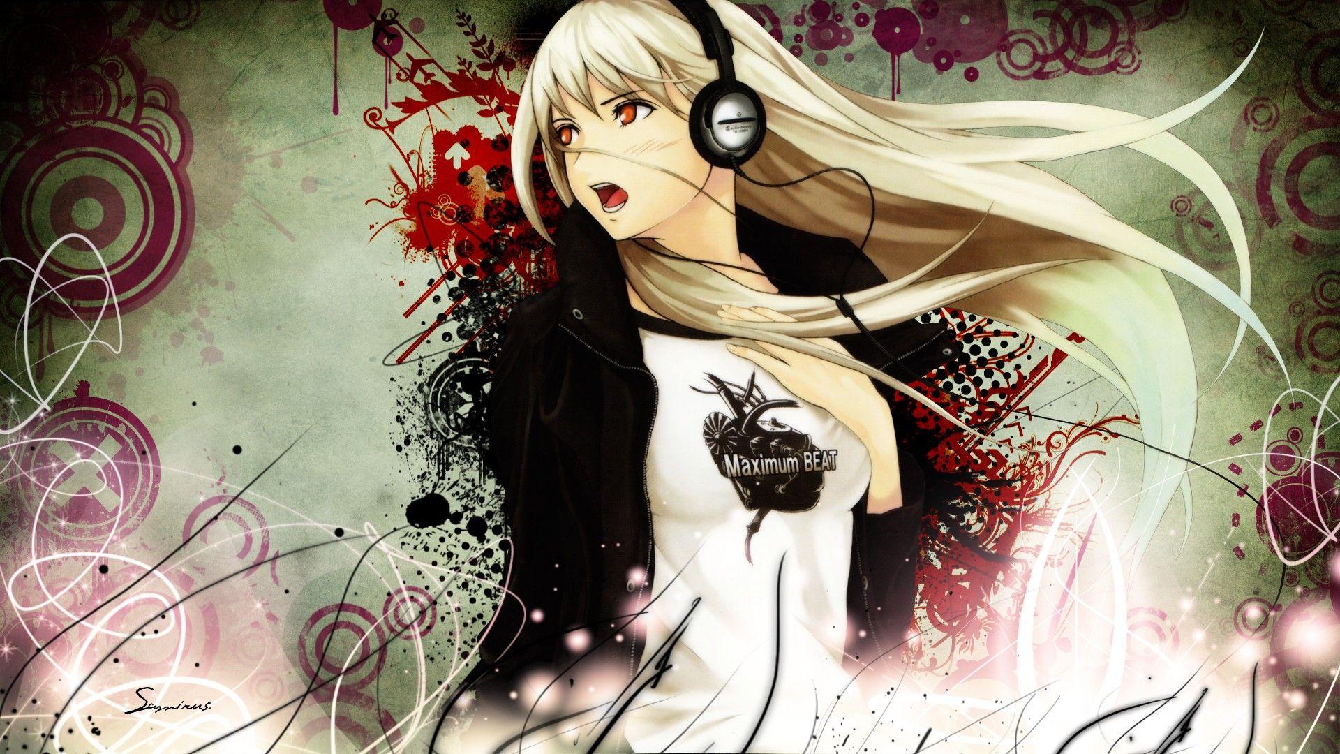 1920x1080 #anime girls, #original characters, #headphones wallpaper. Mocah.org HD Desktop Wallpaper