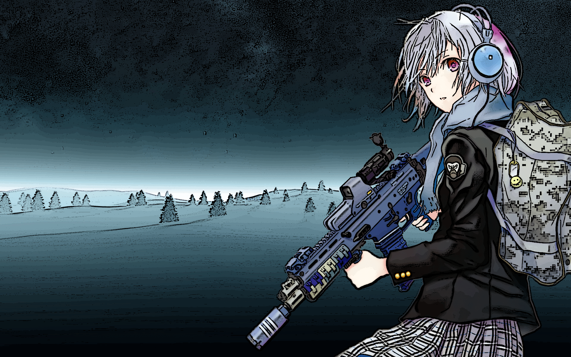 1920x1200 Anime Headphones Wallpaper