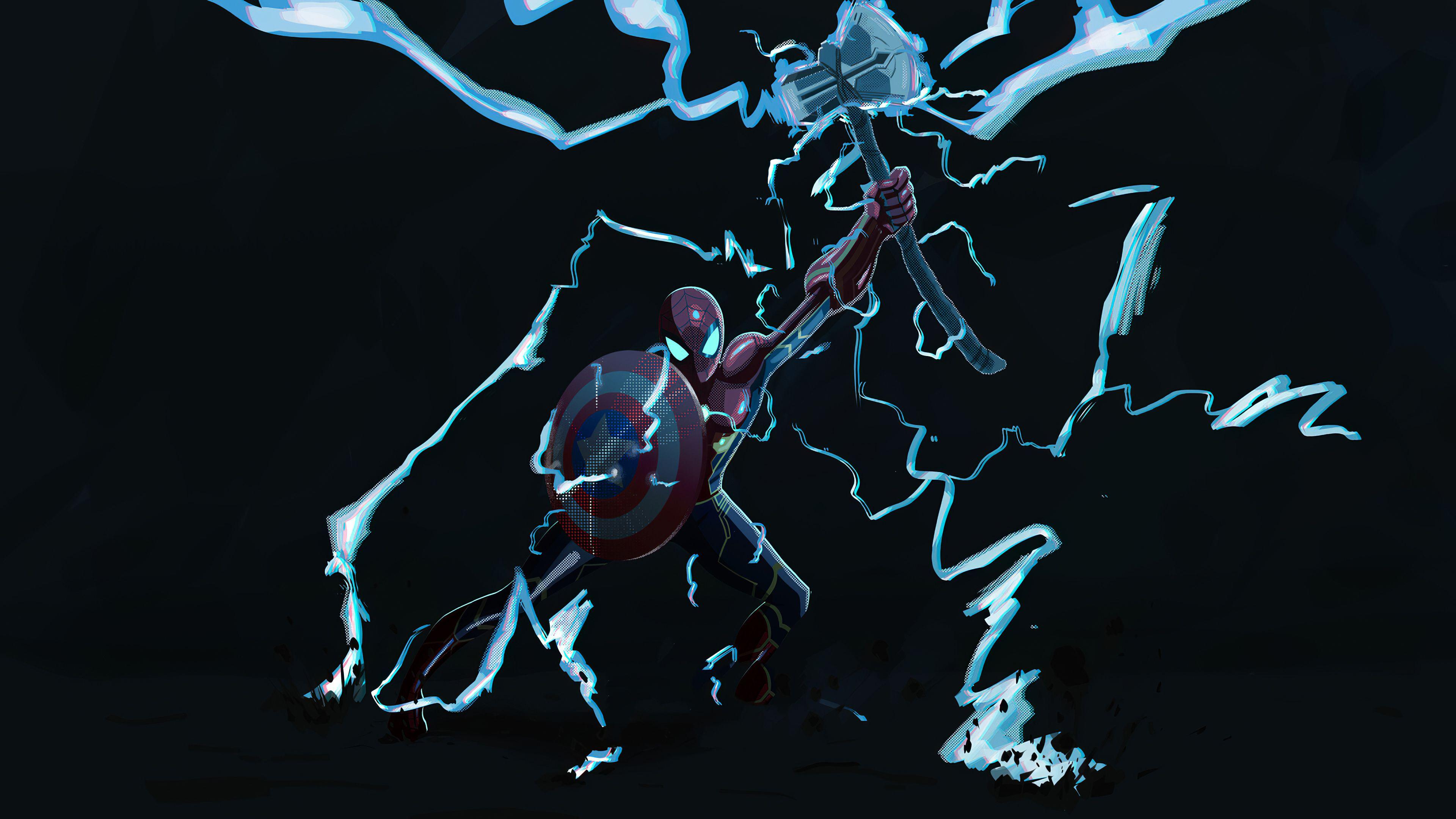 3840x2160 Spiderman Thor Hammer 4k, HD Superheroes, 4k Wallpaper, Image, Background, Photo and Picture