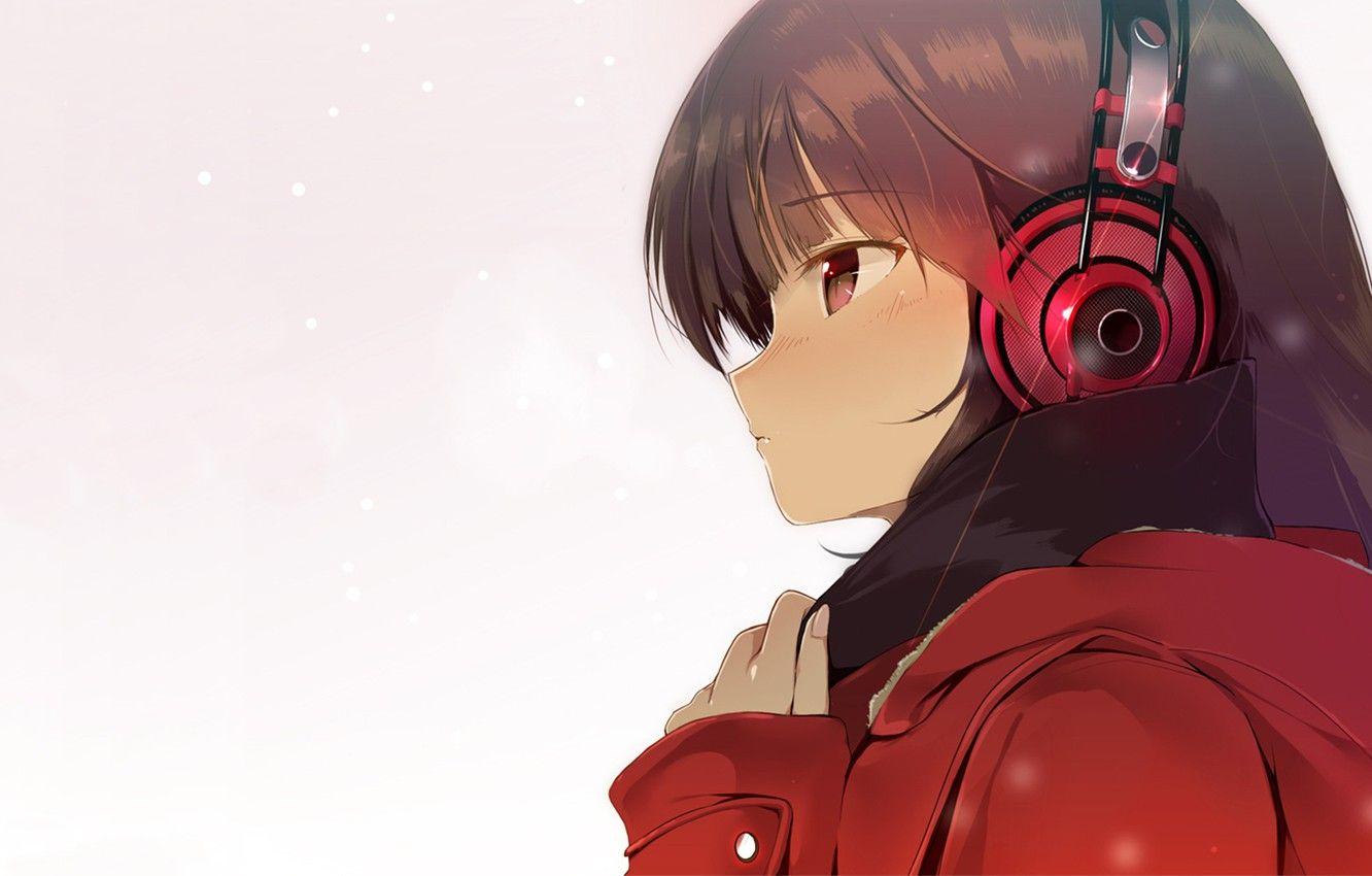 1332x850 Wallpaper girl, background, headphones image for desktop, section арт