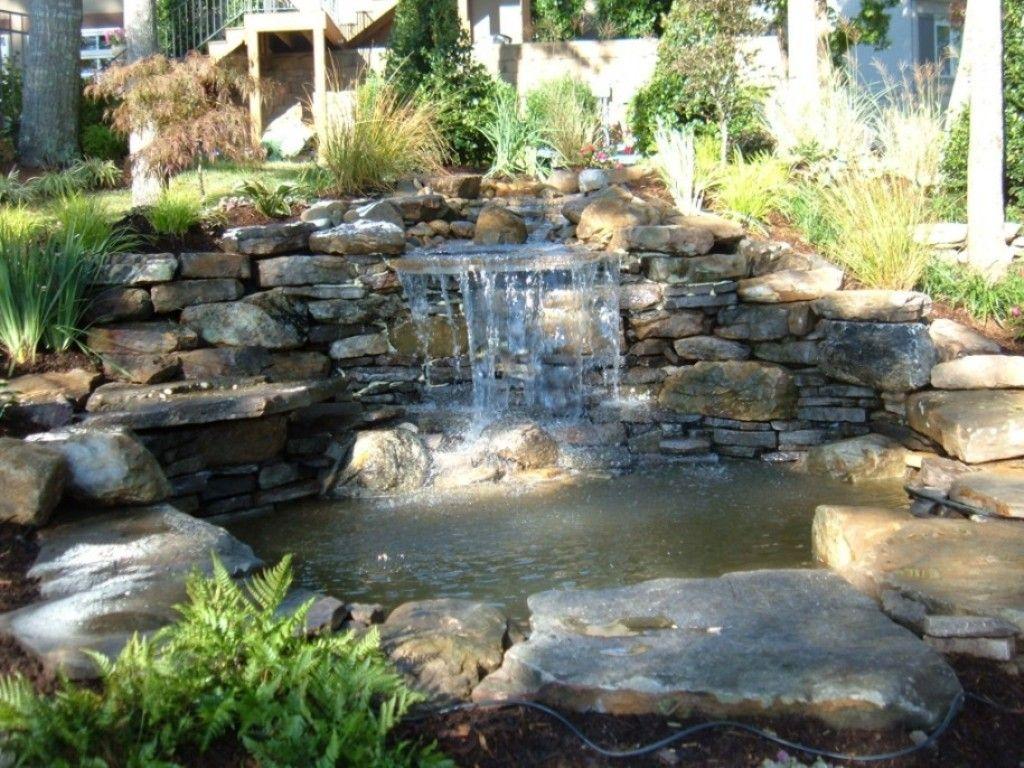 1024x768 Easy Waterfall Design With Amazing Rock Decoration For Country