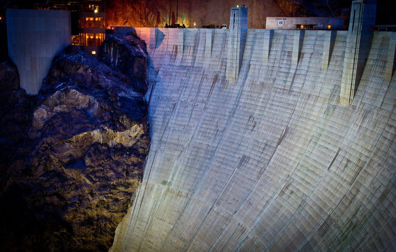 1332x850 Wallpaper night, rock, dam, desert, Las Vegas, las vegas, nevada, lake mead, hoover dam image for desktop, section город