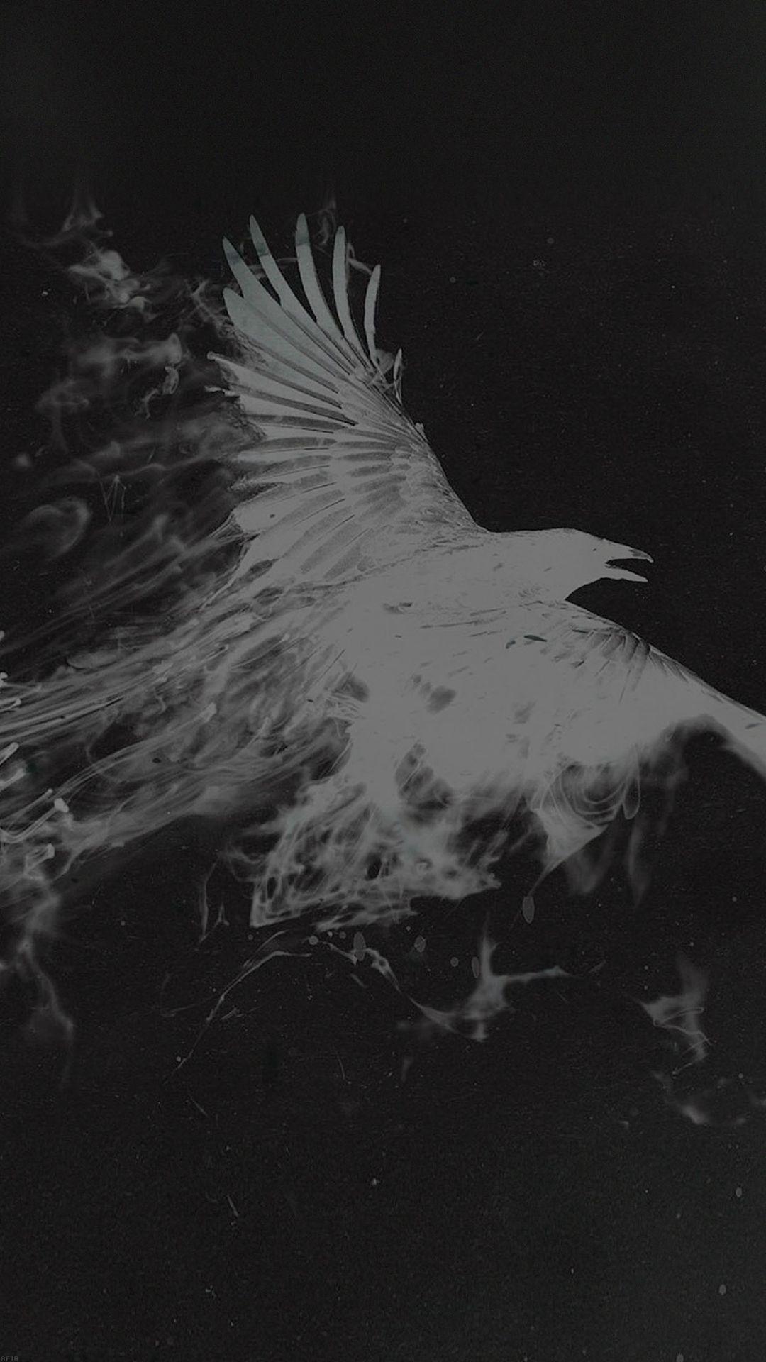 1080x1920 White Bird Smoke Art Illust iPhone 8 Wallpaper Free Download