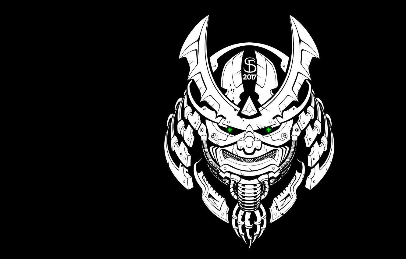 1332x850 Samurai Mask Wallpaper