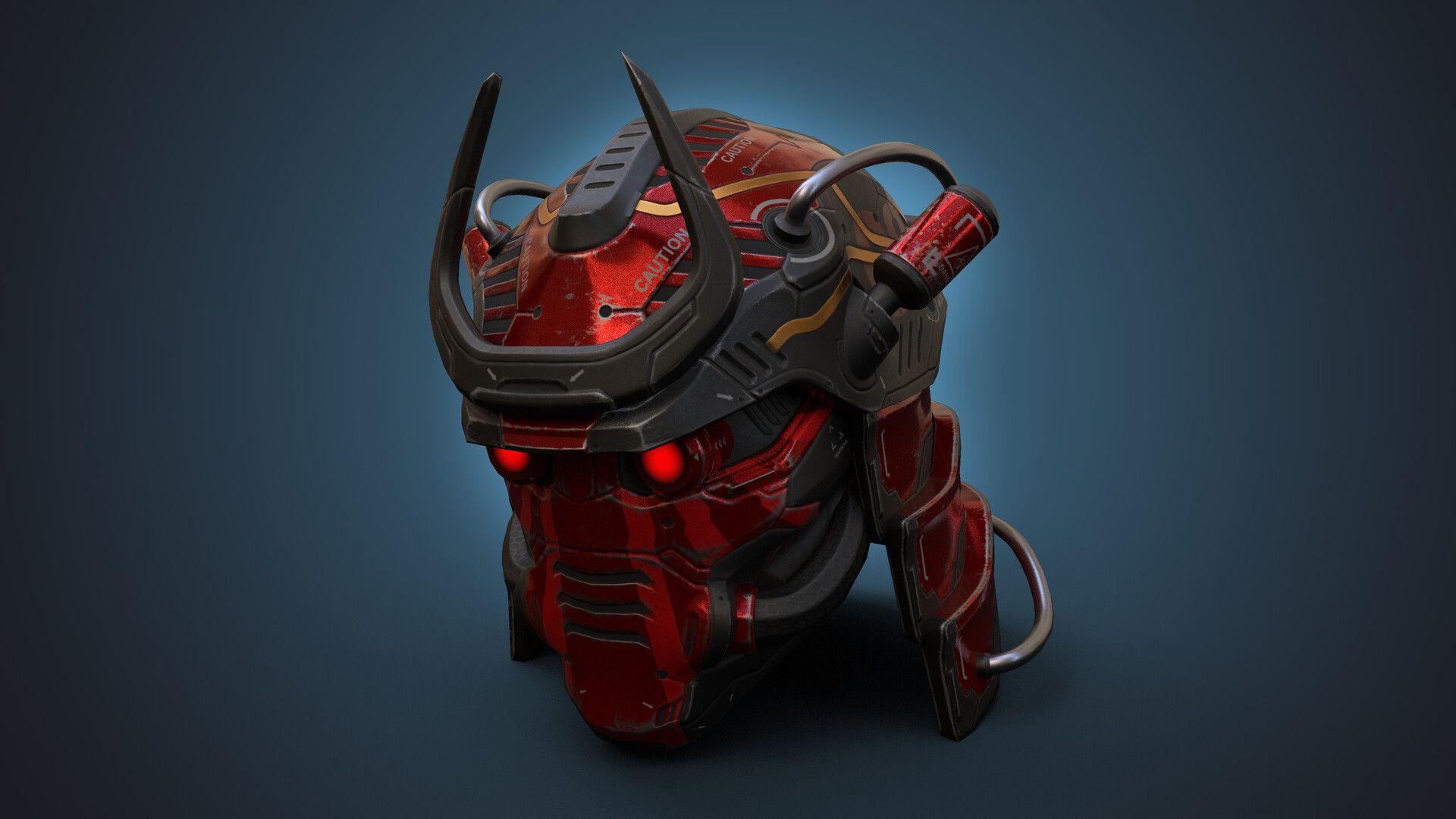 1920x1080 Cyber Samurai Helmet, Patrick Walsh